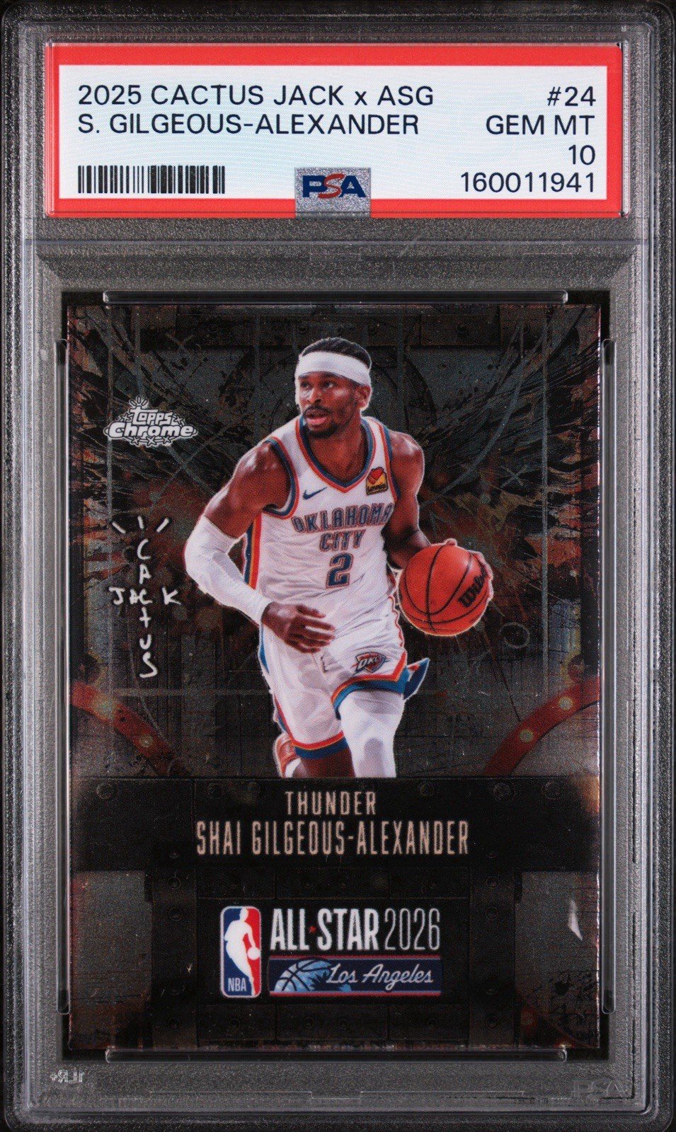 2025 Topps Chrome Cactus Jack x NBA All-Star Game Shai Gilgeous-Alexander PSA 10
